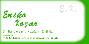 eniko kozar business card